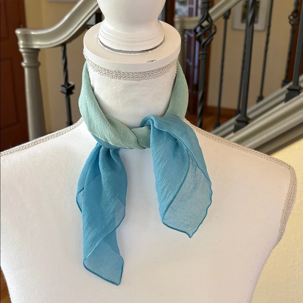 Two-Tone Blue and Sea Green Scarf